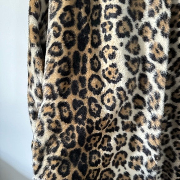 Vintage Leopard Print Faux Fur Coat Womens XL 18 Retro Animal Print Jacket - Picture 6 of 11